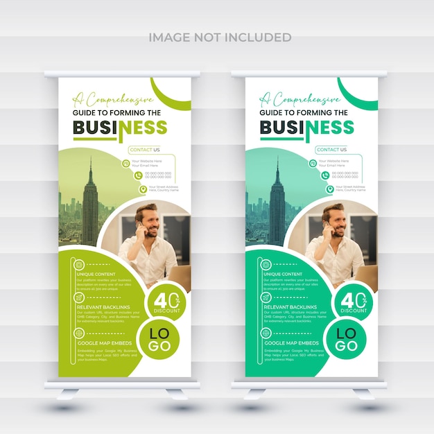 Vector modern business roll up with circle shapes