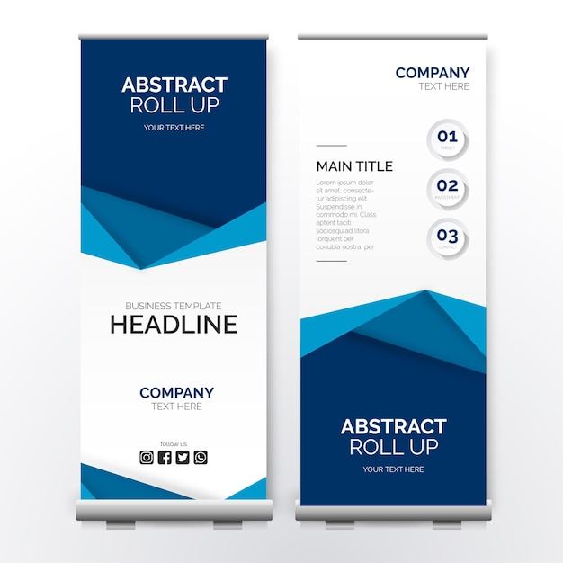 Modern business roll up with papercut shapes