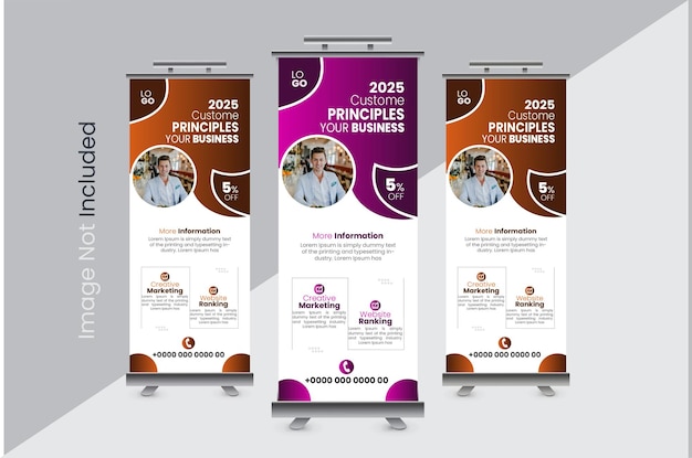 Modern business rollup design identiteit marketing banner eenvoudige kunst post deign illustrator