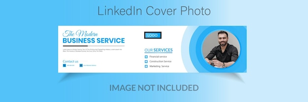 Vector modern business service linkedin cover design template