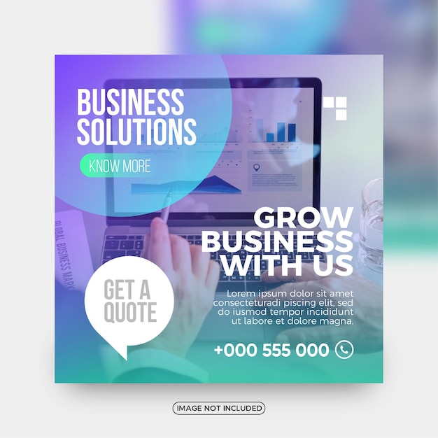 Vector modern business solutions company social media post template