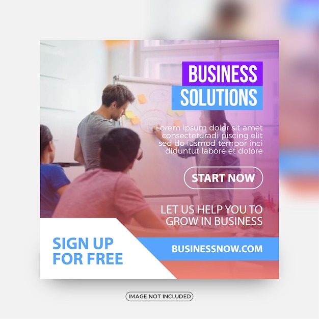 Modern business solutions company social media post template