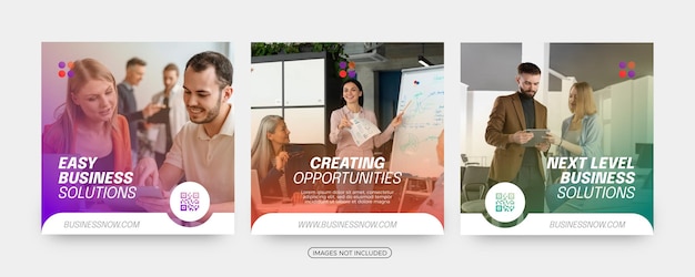 現代のビジネスソリューション会社のソーシャルメディア投稿テンプレート