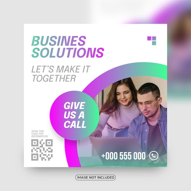 Modern business solutions social media post template