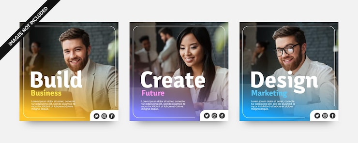 Vector modern business solutions social media post templates