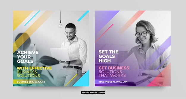 Вектор Шаблоны сообщений в социальных сетях modern business solutions