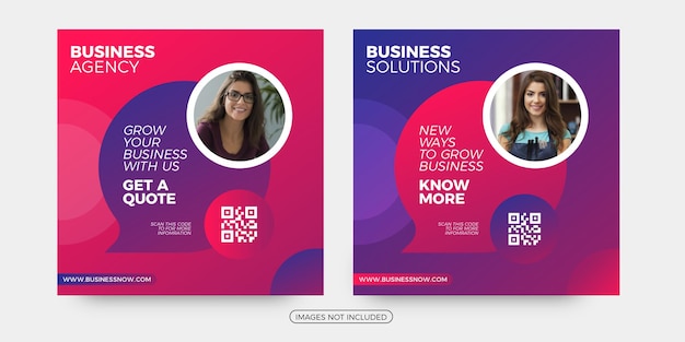 Modern business solutions social media post templates