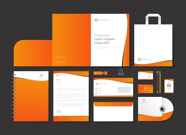 Modern business stationery set design template