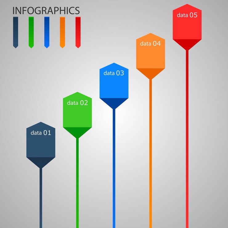 Vector modern business steps to success charts and graphs options banner vector illustration
