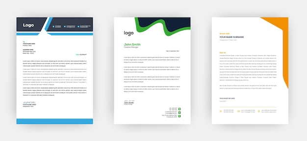 Vector modern business style  letterhead template