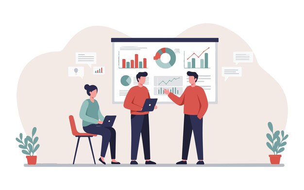 modern business teamwork illustration for collaboration concepts