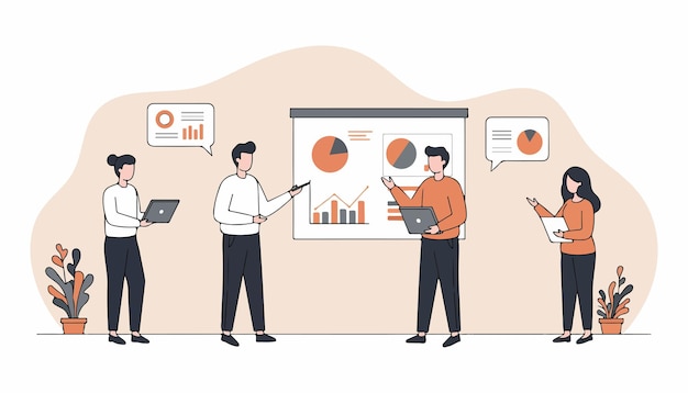 modern business teamwork illustration for collaboration concepts