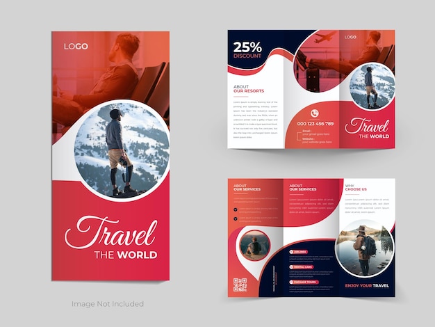 Modern Business trifold brochure design Template for travel agency