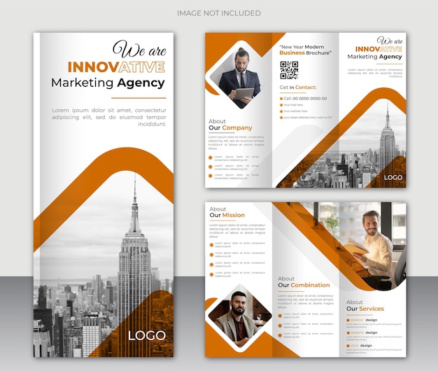 Modern business trifold brochure design template