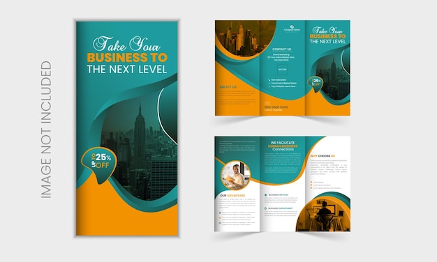 Современный дизайн шаблона бизнес-брошюры в три раза