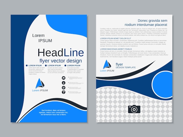 Modern business twosided flyer vector design template