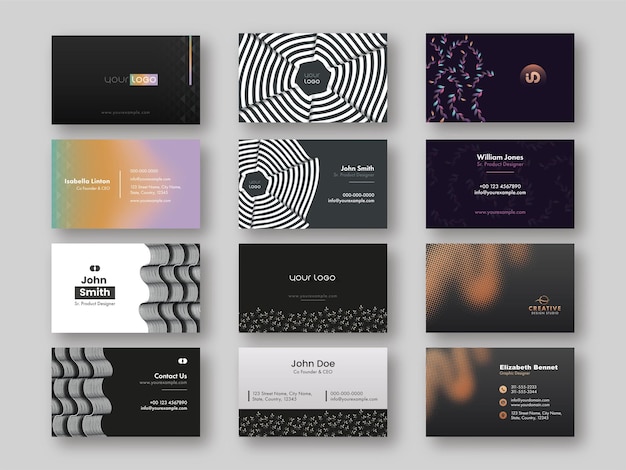 Modern business or visiting card set for advertising.