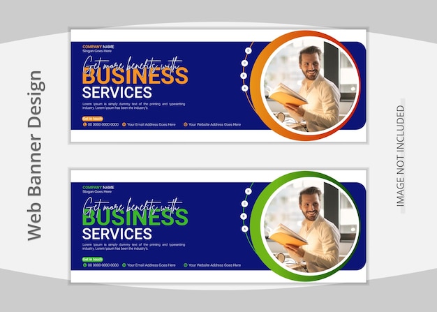 Vettore modern business web banner design per la tua attività professionale