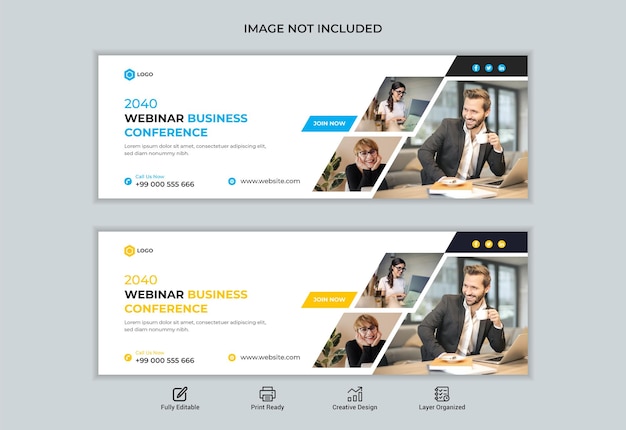 Modern business webinar conference or social media post facebook web banner cover template.