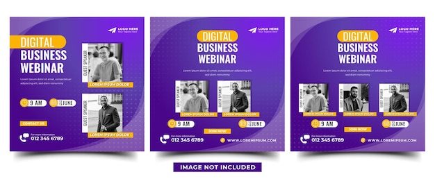 Modern business webinar social media template