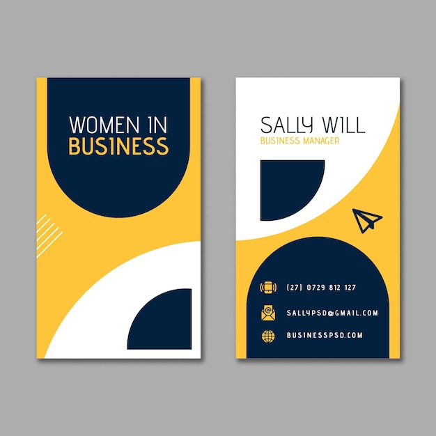 Modern businesswoman business card template