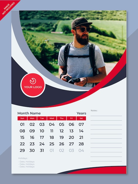 Vettore design moderno del modello di calendario aziendale