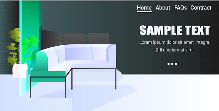 Vector modern cabinet interior creative coworking center no people open space office room with furniture horizontal 