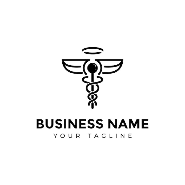 Vector modern of caduceus medical snake logo