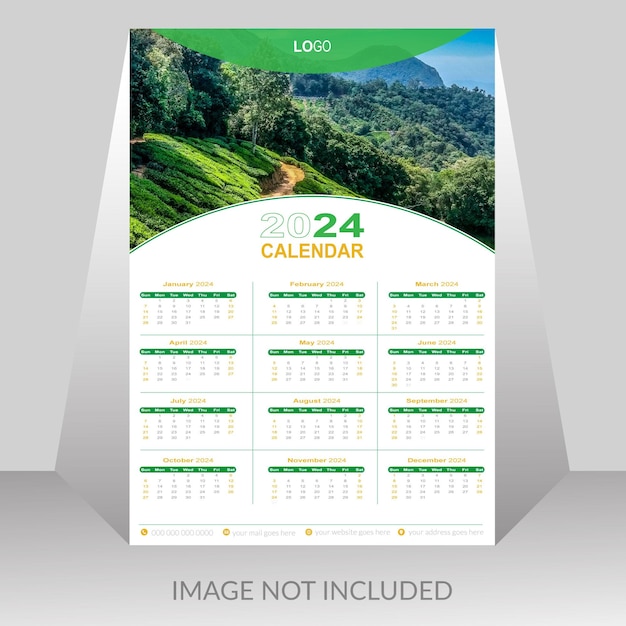 Modern Calendar Design A4 size design template vector design template