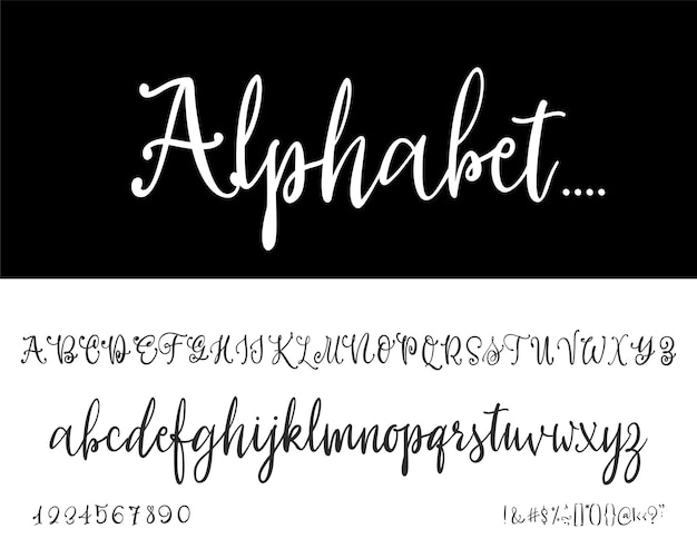 Modern Calligraphy Vintage Handwritten  vector Font for Lettering