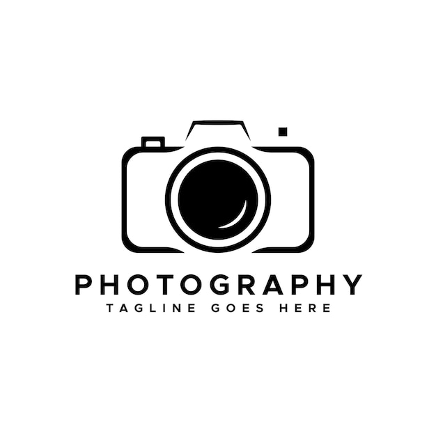 Modern camera photography logo design template