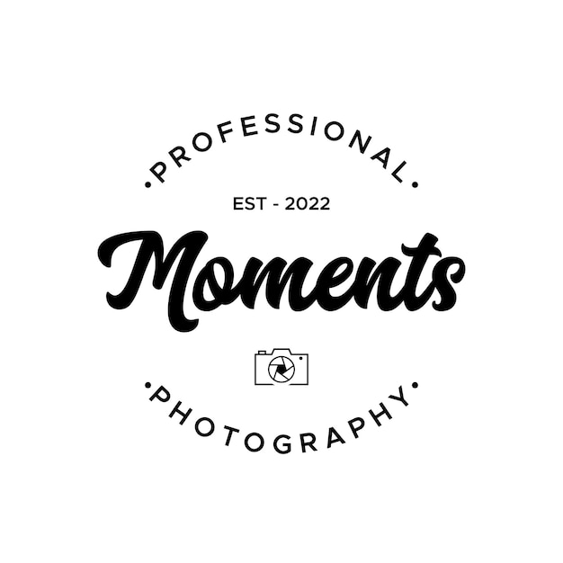 Modello di progettazione del logo di fotografia della fotocamera moderna