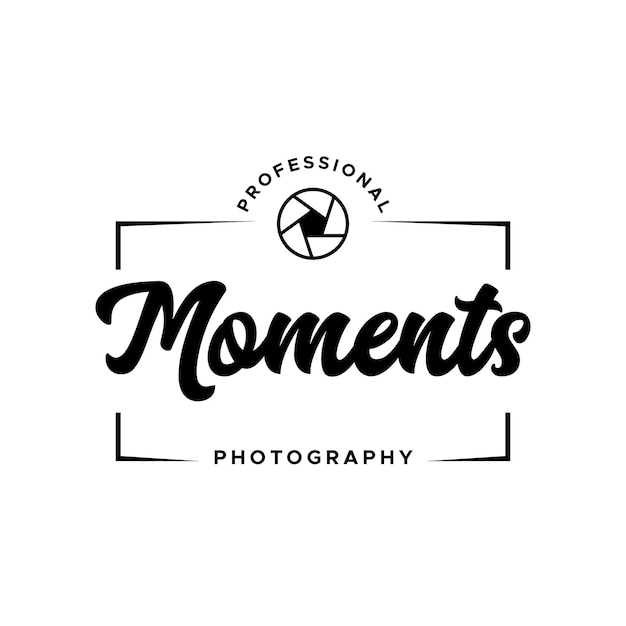 Modello di progettazione del logo di fotografia della fotocamera moderna