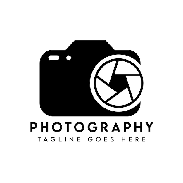 Modern camera photography logo design template