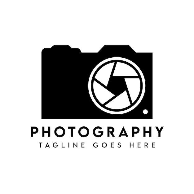 Modern camera photography logo design template