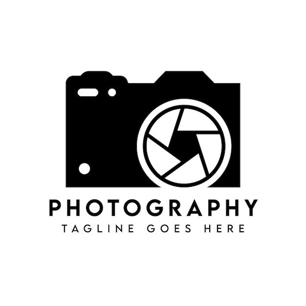 Modern camera photography logo design template