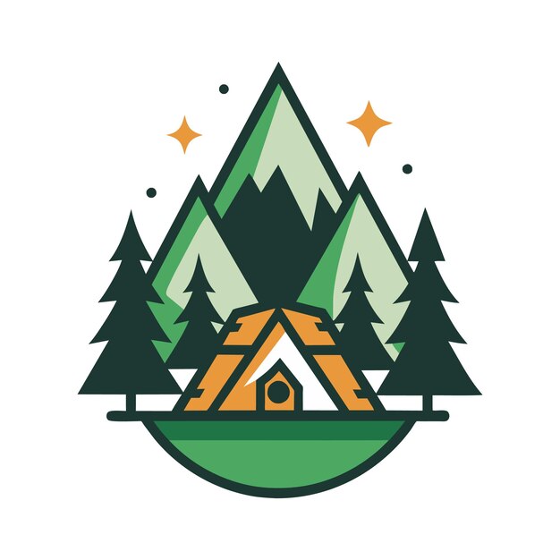 Modern camping logo illustration design