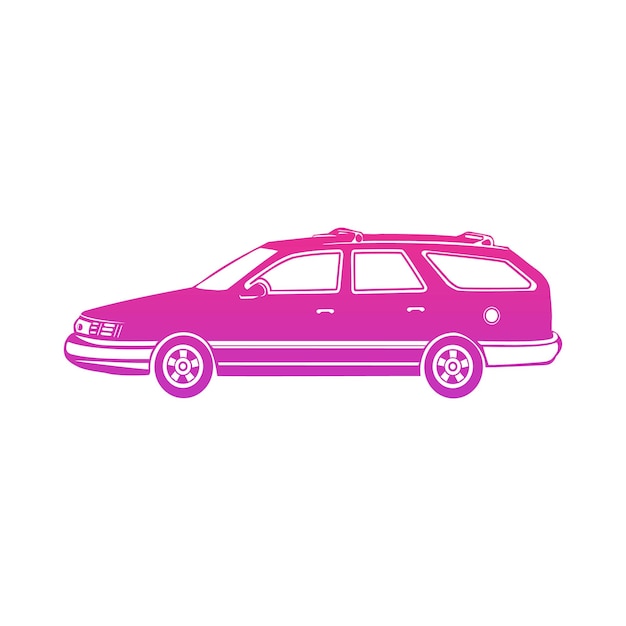 白い背景の上の現代の車のイラスト