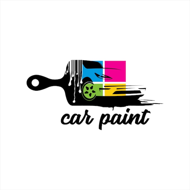 Vector modern car paint illustration logo design idea