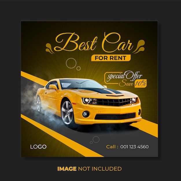 Vector modern car rental facebook or instagram social media post banner template