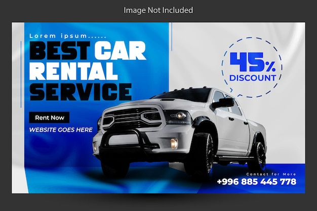 Modern car rental web banner template design