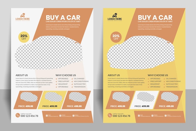 Modern car selling flyer or poster template