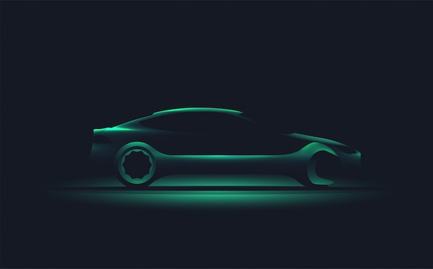 modern   of the car silhouette with wrench. 