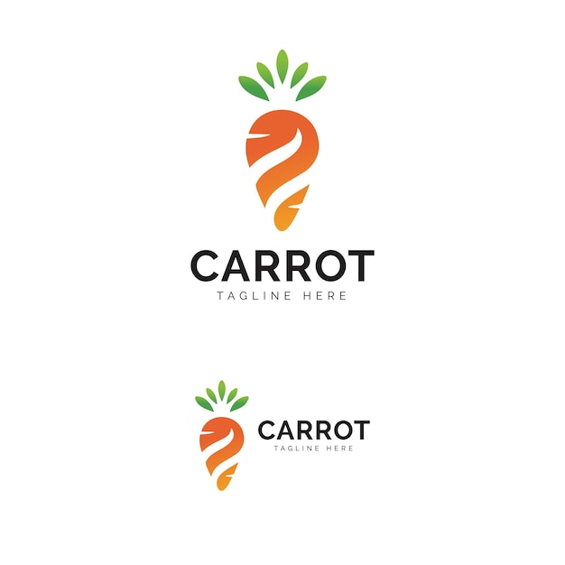 Vector modern carrot logo designs with abstract elements and vibrant colors