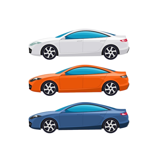 Vector modern cars vector illustration