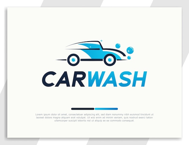 Modern carwash-logo-ontwerp met bubbelschuimillustratie