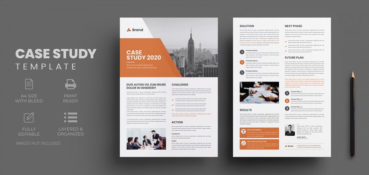 Modern case study template with modern flyer design