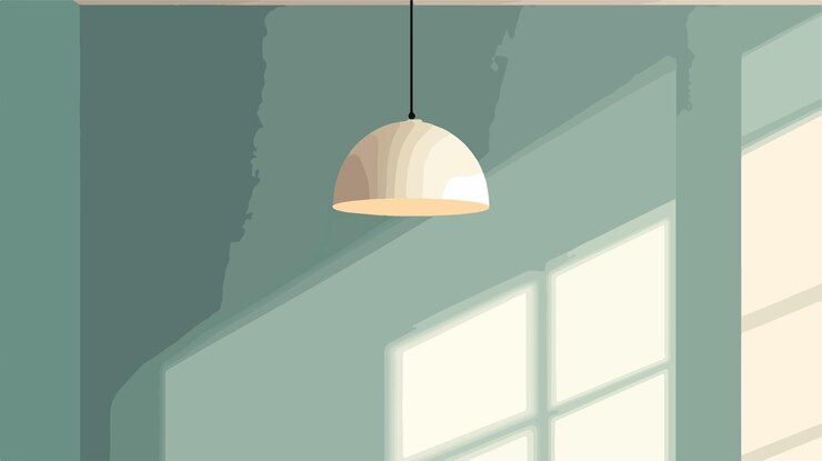 Vector modern ceiling lamp home item flat vector illustration for interior design