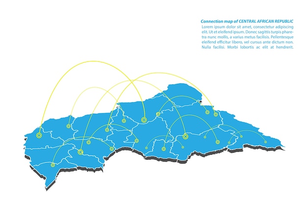 中央アフリカ共和国地図の近代地図