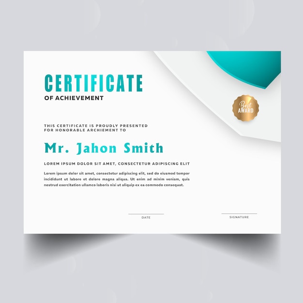 Modern certificaatsjabloon nieuw ontwerp